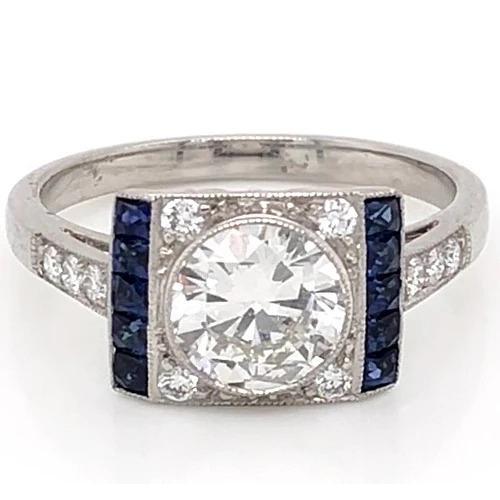 Diamond Accent Ring Ceylon Sapphire 2.10 Carats Jewelry New - Solitaire Ring with Accents-harrychadent.ca