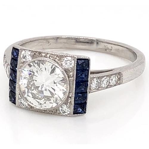 Diamond Accent Ring Ceylon Sapphire 2.10 Carats Jewelry New - Solitaire Ring with Accents-harrychadent.ca