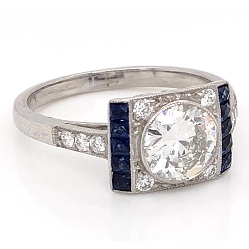 Diamond Accent Ring Ceylon Sapphire 2.10 Carats Jewelry New - Solitaire Ring with Accents-harrychadent.ca