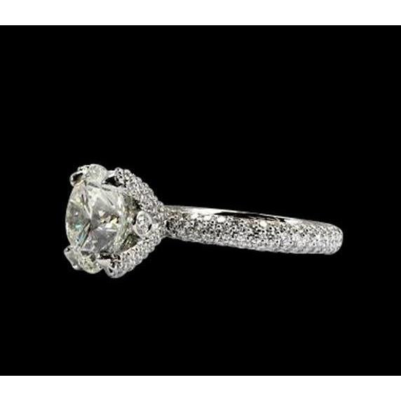 Solitaire Diamond Engagement Ring F Vs1/Vvs1 With Accent 3.01 Ct. WG 14K - Solitaire Ring with Accents-harrychadent.ca