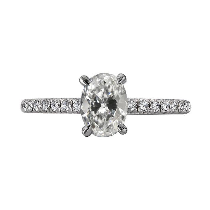 Natural Solitaire Ring With Accents Round & Oval Old Miner Diamond 5 Carats
