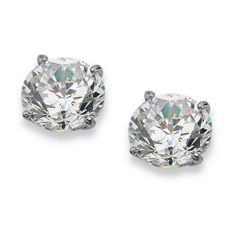 1.4 Ct Four Prong Set Round Cut Diamond Stud Earring 14K White Gold - Stud Earrings-harrychadent.ca