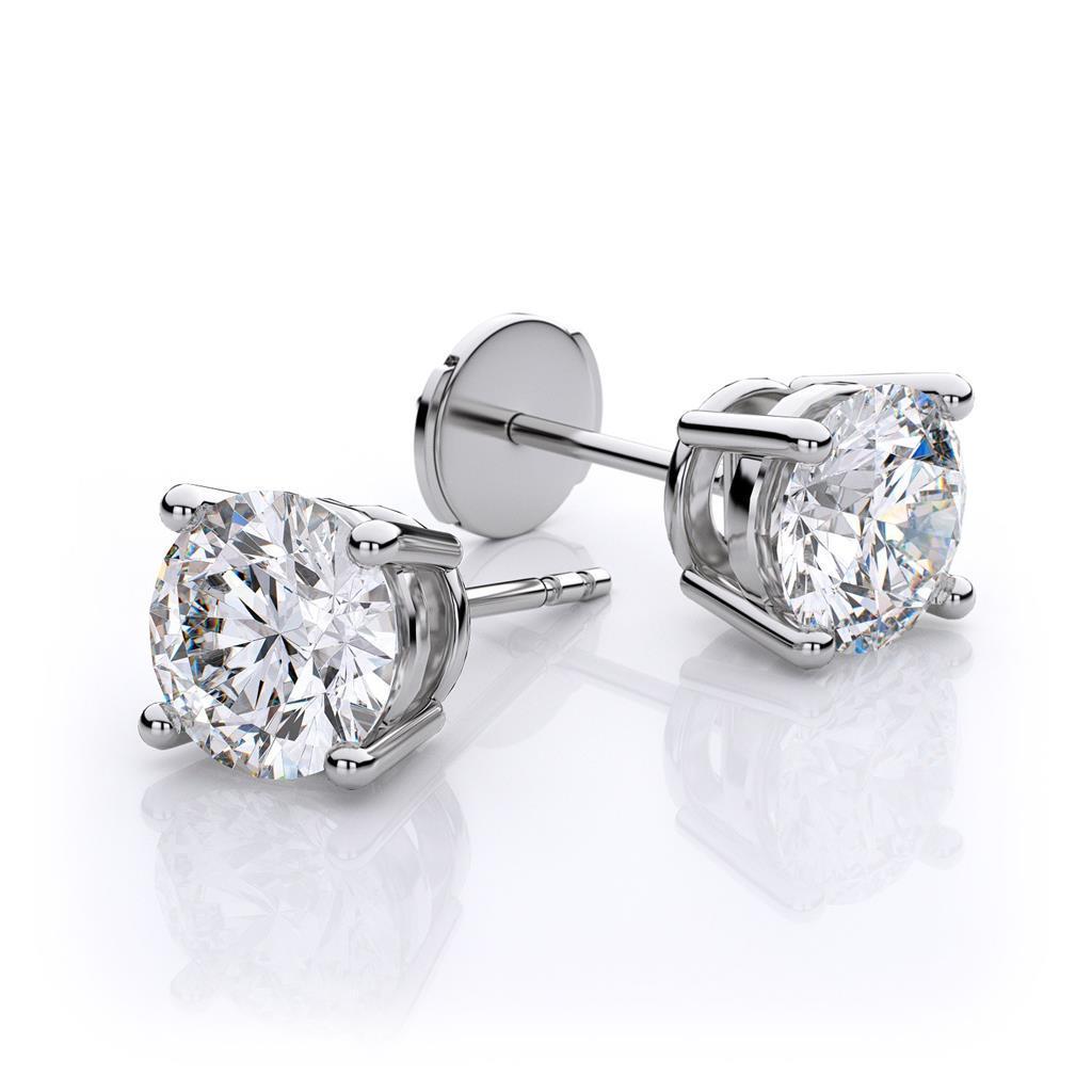 1.40 Ct Round Diamond Stud Earring 14K White Gold - Stud Earrings-harrychadent.ca