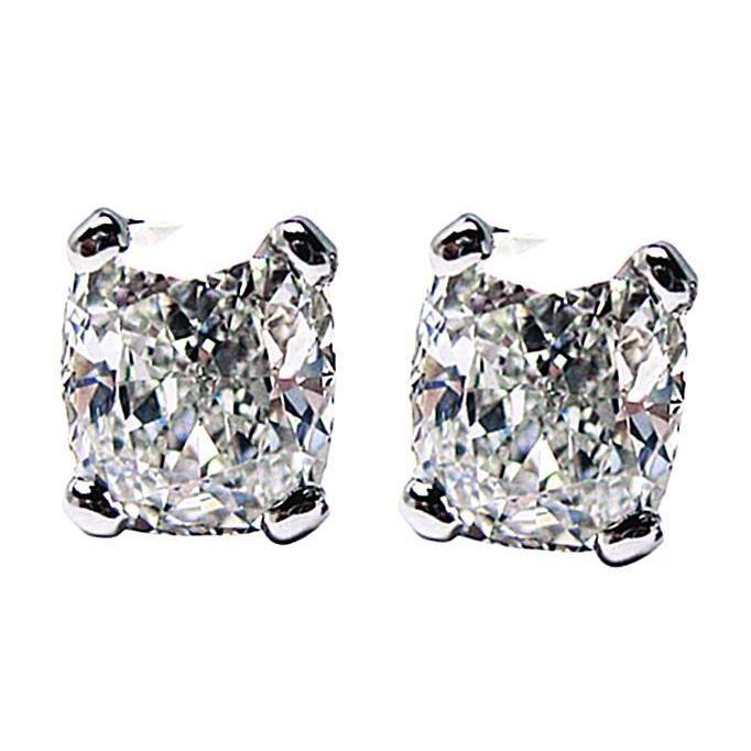 1.5 Ct Diamond Pair Cushion Cut Stud Earring - Stud Earrings-harrychadent.ca