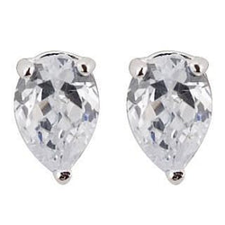 1.5 Ct Three Prong Setting Pear Cut Natural Earth Mined Diamond Stud Earring