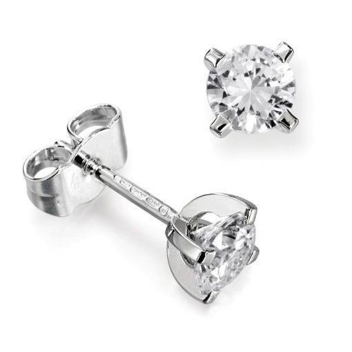 1.75 Carats Sparkling Round Cut Diamond Stud Earring White Gold 14K - Stud Earrings-harrychadent.ca