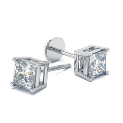 1.8 Ct Princess Cut Women Stud Earring 14K White Gold