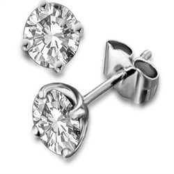 1.80 Carat Round Solitaire Diamond Stud Earring White Gold 14K