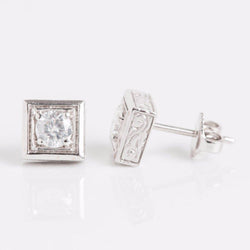 1.80 Carat Sparkling Natural Earth Mined Diamonds Ladies Studs Earrings Gold White 14K