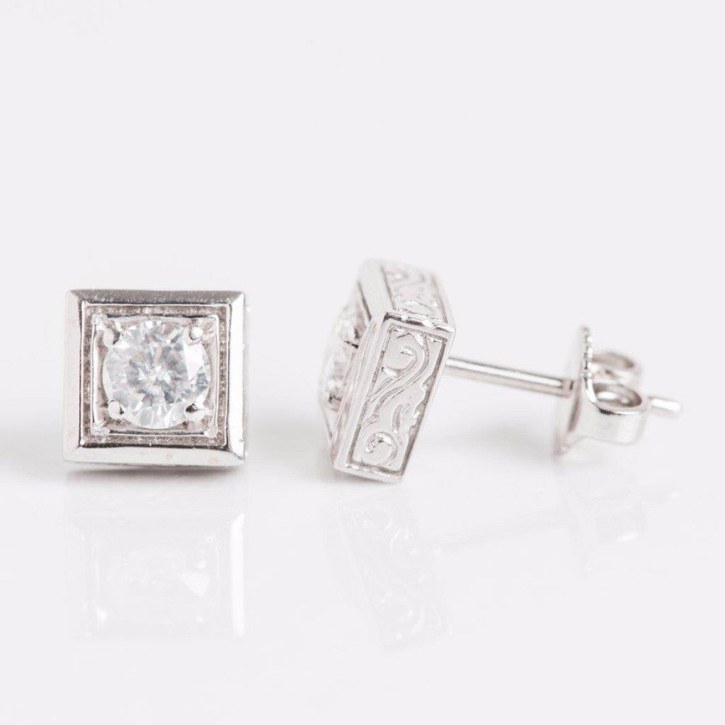 1.80 Carat Sparkling Diamonds Ladies Studs Earrings Gold White 14K - Stud Earrings-harrychadent.ca