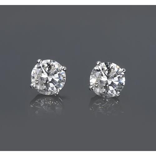 1 Carat Diamond Stud Earring Round Cut - Stud Earrings-harrychadent.ca