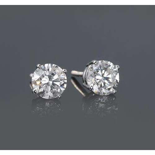 1 Carat Diamond Stud Earring Round Cut - Stud Earrings-harrychadent.ca