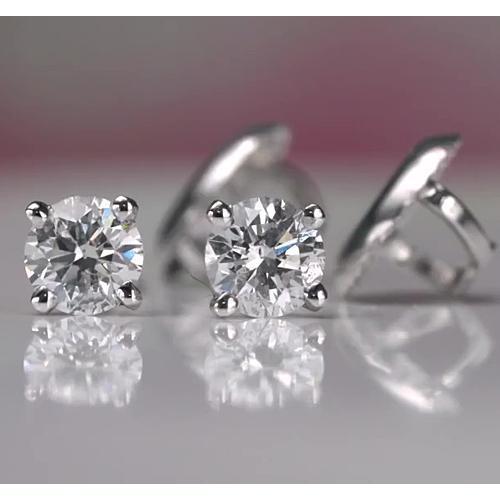 1 Carat Diamond Stud Earring White Gold 14K - Stud Earrings-harrychadent.ca