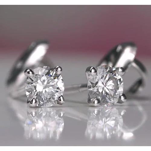 1 Carat Diamond Stud Earring White Gold 14K - Stud Earrings-harrychadent.ca