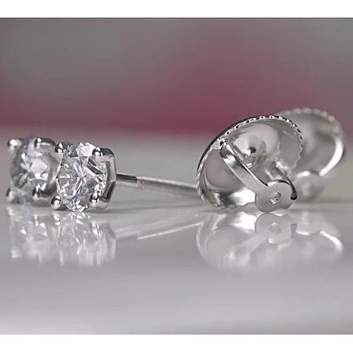 1 Carat Diamond Stud Earring White Gold 14K - Stud Earrings-harrychadent.ca