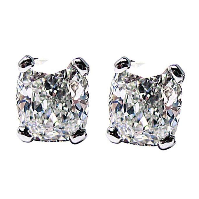 1 Carat G VS1 Cushion Cut Diamond Studs Earring - Stud Earrings-harrychadent.ca