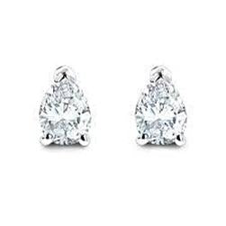 1 Carat Pear Cut Diamond Stud Earring 14K White Gold - Stud Earrings-harrychadent.ca