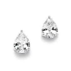 1 Carat Pear Cut Solitaire Diamond Stud Earring 14K White Gold - Stud Earrings-harrychadent.ca
