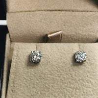 1 Carat Round Diamond Stud Earrings - Stud Earrings-harrychadent.ca