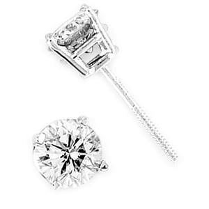 1 Carat Round Prong Set Diamond Stud Lady Earrings - Stud Earrings-harrychadent.ca