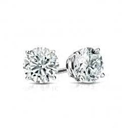 1 Carat Solitaire Round Diamond Stud Lady Earring - Stud Earrings-harrychadent.ca