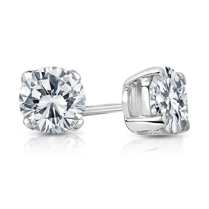 2.00 Carats Diamonds Studs Earrings White Gold 14K - Stud Earrings-harrychadent.ca