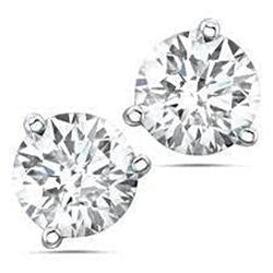 2.20 Ct 3 Prong Set Round Cut Natural Earth Mined Diamond Women Stud Earring White Gold