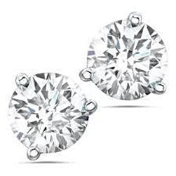 2.20 Ct 3 Prong Set Round Cut Diamond Women Stud Earring White Gold - Stud Earrings-harrychadent.ca