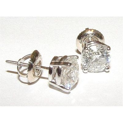 2.51 Ct. F Vvs1 Round Diamonds Stud Earrings Platinum - Stud Earrings-harrychadent.ca