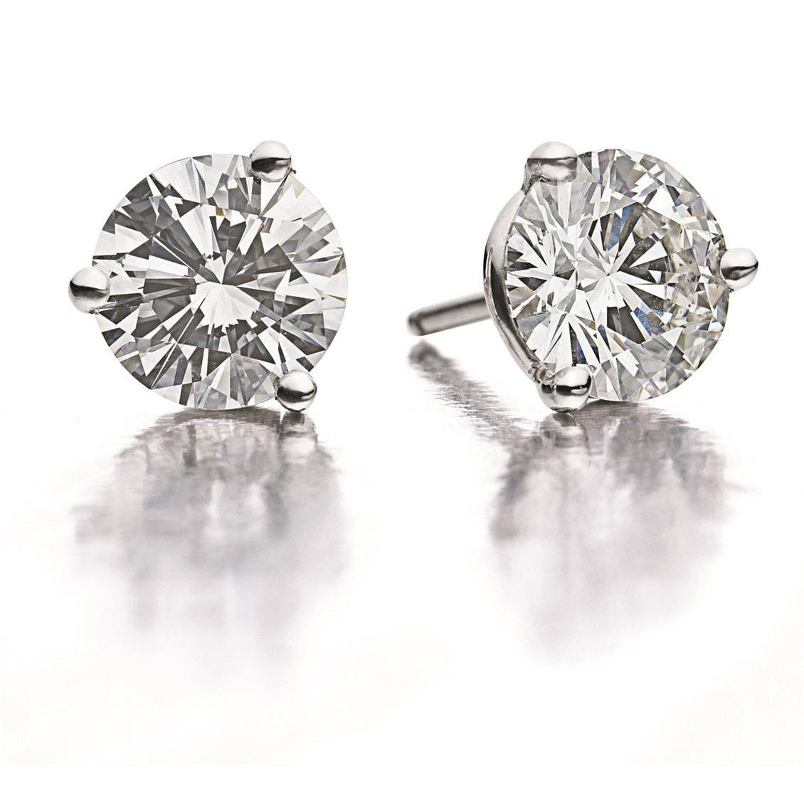 2 Carats Diamond Ladies Stud Earring White Gold 14K - Stud Earrings-harrychadent.ca