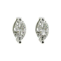 2 Carats Marquise Cut Natural Earth Mined Diamond Stud Earring Solid White Gold