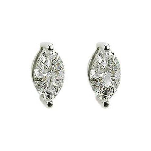 2 Carats Marquise Cut Diamond Stud Earring Solid White Gold - Stud Earrings-harrychadent.ca