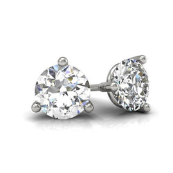 2 Carats Prong Set Round Solitaire Diamond Women Stud Earring