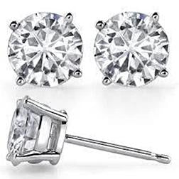 2 Carats Round Cut Diamond Stud Ear Ring White Gold Women Jewelry - Stud Earrings-harrychadent.ca