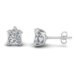 3 Carats Natural Earth Mined Diamonds Ladies Studs Earrings White Gold