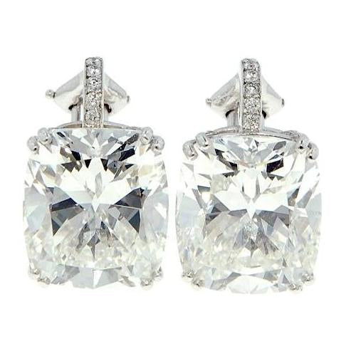 3.20 Carats Cushion Diamond Stud Earring Women Gold Jewelry - Stud Earrings-harrychadent.ca