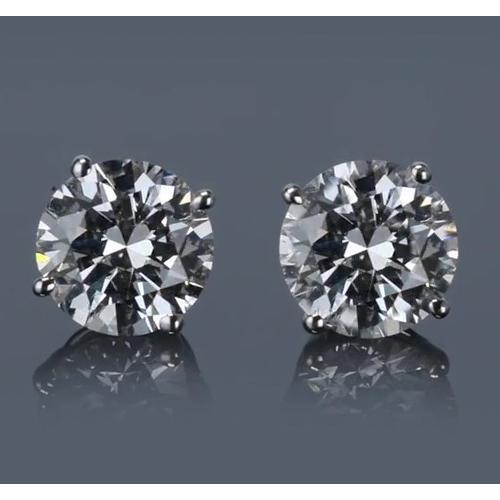 3 Carats Round Diamond Stud Earring - Stud Earrings-harrychadent.ca