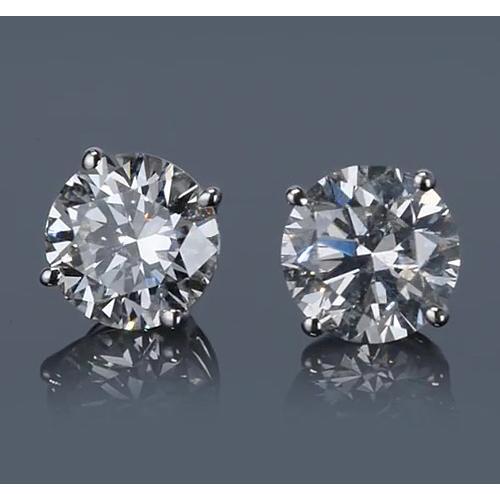 3 Carats Round Diamond Stud Earring - Stud Earrings-harrychadent.ca