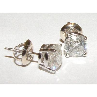 4.02 Ct H Vs1 Diamonds Beautiful Stud Earrings Platinum - Stud Earrings-harrychadent.ca