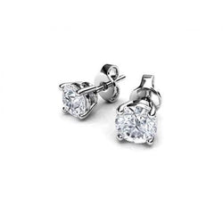 4.40 Carats Natural Earth Mined Diamonds Stud Earrings Women Gold White 14K