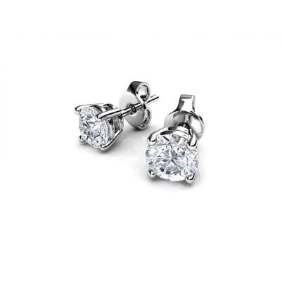4.40 Carats Diamonds Stud Earrings Women Gold White 14K - Stud Earrings-harrychadent.ca