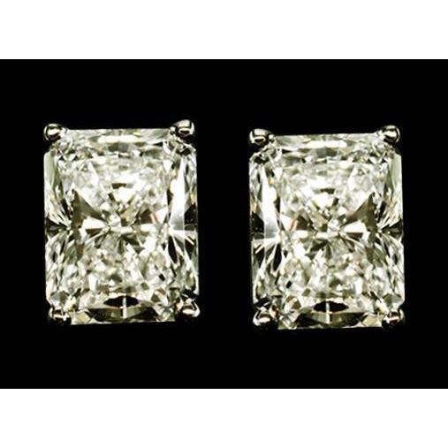 Big 5 Carat Radiant Cut Diamond Stud Earrings New - Stud Earrings-harrychadent.ca