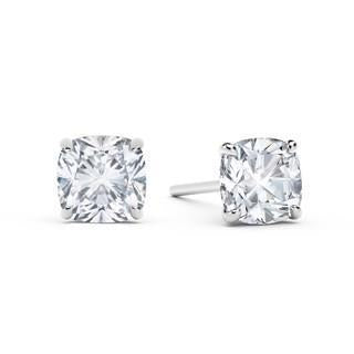 Cushion Cut Natural 2.50 Carats Diamonds Studs Earrings Wg 14K - Stud Earrings-harrychadent.ca