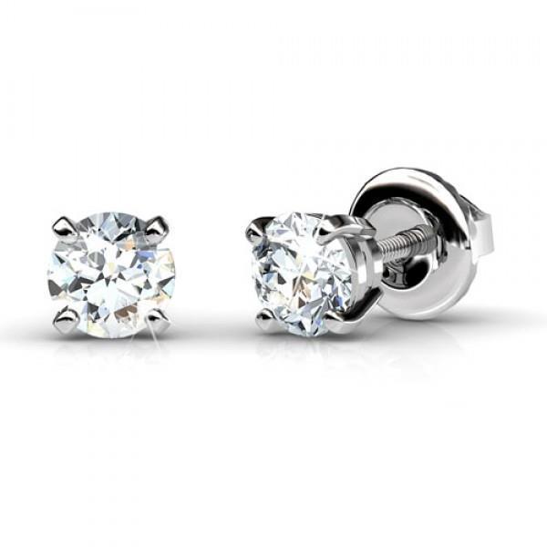 Diamond Stud Earring 1 Ct White Gold Women Jewelry - Stud Earrings-harrychadent.ca