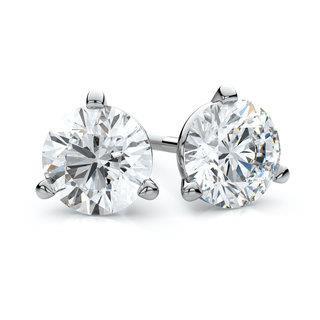 Real Diamond Stud Earrings 3.5 Ct Solid White Gold 14K