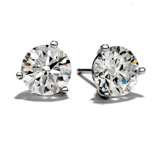 Diamond Stud Earrings 5 Carats 14K White Gold - Stud Earrings-harrychadent.ca