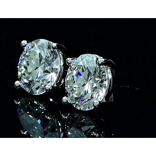 Diamond Stud Earrings 6 Carats White Gold 14K - Stud Earrings-harrychadent.ca