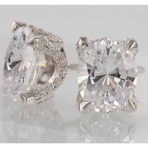 Diamond Studs Earring Oval 2 Carats - Stud Earrings-harrychadent.ca