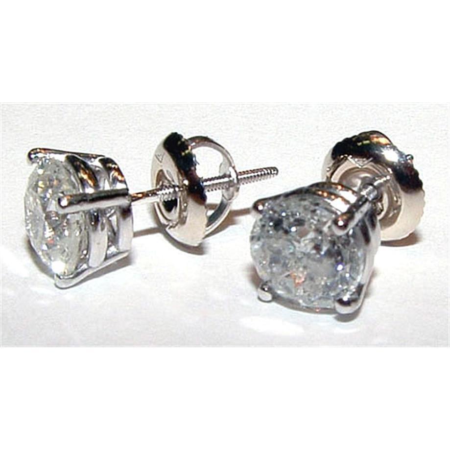 Diamonds 2.02 Ct Round Diamond Gold Stud Earrings Studs - Stud Earrings-harrychadent.ca