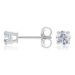 Natural Earth Mined Diamonds Studs Earrings Round Cut 1.50 Carats F Vs1